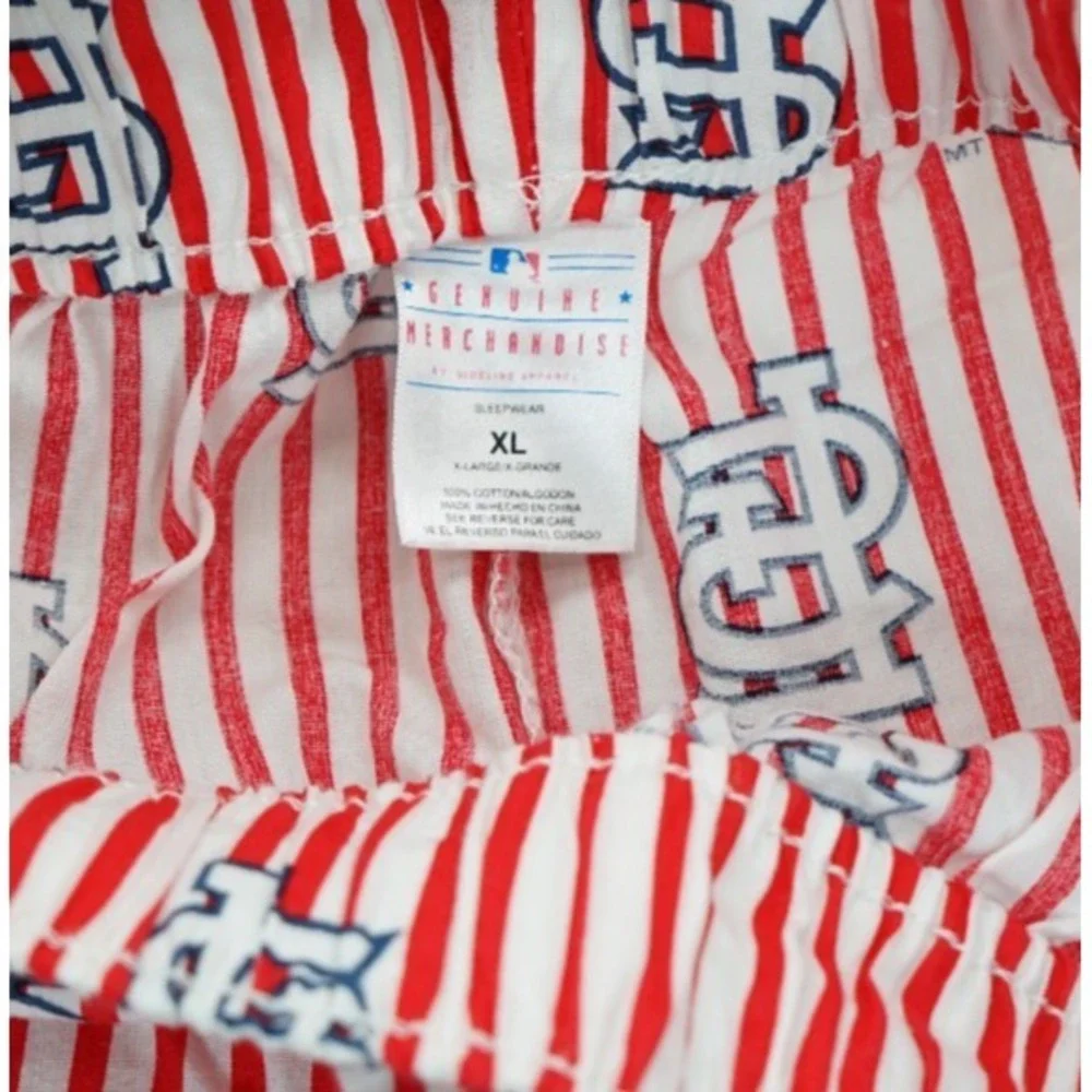 St. Louis Cardinals Baseball Sleep Pajama Pants Red Women's Size XL Striped